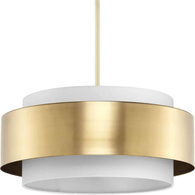 Luminaire suspendu tambour 3 lumières Myrteza, Bronze brossé, H 12,62 po x l 22 po x P 22 po