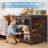 Dog Crate Furniture, Wooden Heavy-Duty Dog Cage with Sliding Barn Door, Escape-Proof and Chew-Proof, Interactive Window for High-Anxiety Dogs, Double-Door, 360° Adjustable Bowls-847850686