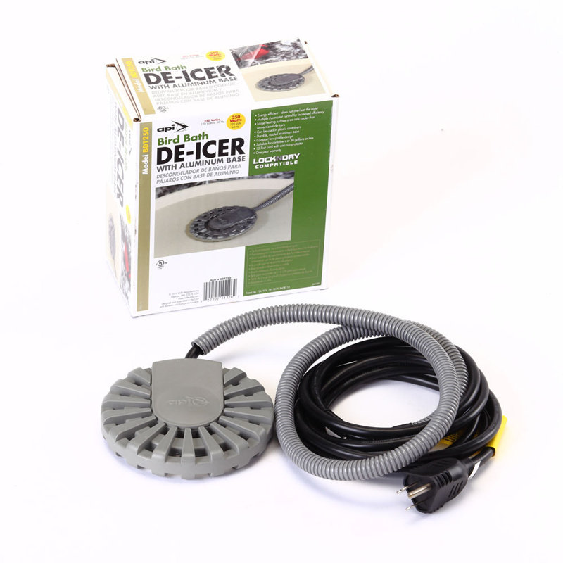 Silver Aluminum Bird Bath De-Icer with Thermostats