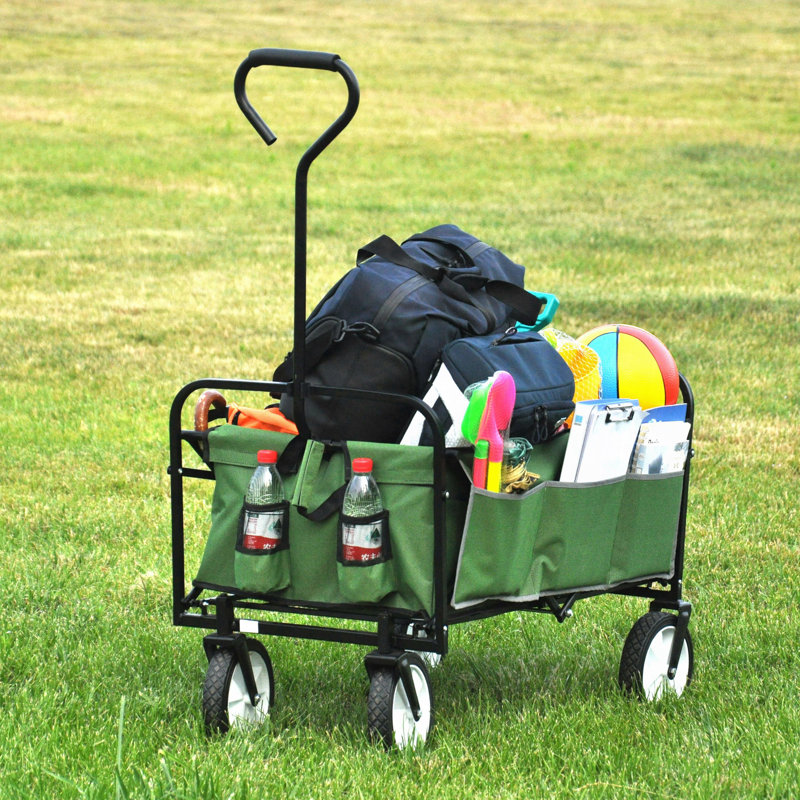 Chariot de plage pliable, Vert gazon