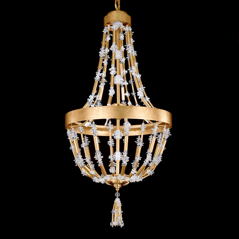 Bali 1 - Light LED Chandelier, Heirloom Gold, 16"W x 28.5"H