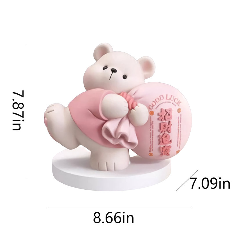 Figurine d'ours pour le salon, Rose