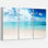 «Sand of Beach in Blue Caribbean Sea», ensemble de 3 impressions sur toiles tendues