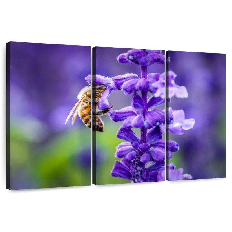 Brampt Flower And Bee, 20" H x 33" W