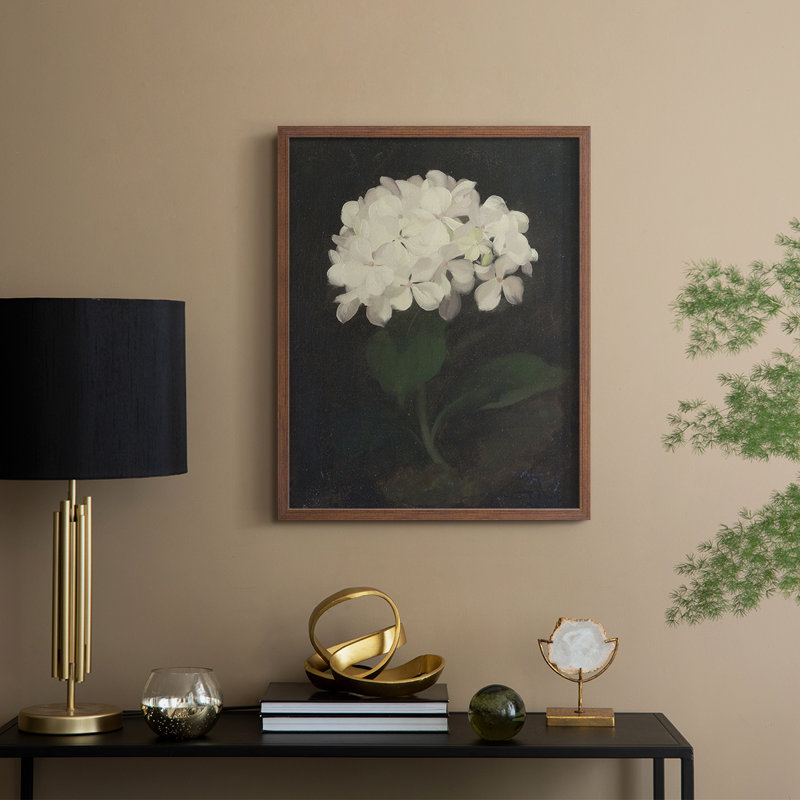 Impression florale vintage encadrée CCXC III - bois massif, Noyer, H 30 po x l 24 po