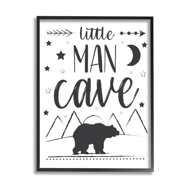 «Abdul-Hakeem», petit homme, art des cavernes, nuit étoilée, art, Giclée encadrée noir minuit, H 14 po x l 11 po