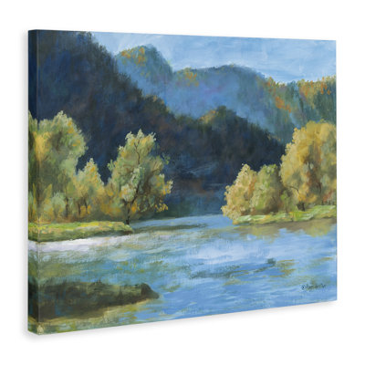 Blue Hued Mountains Canvas Wall Art by Pam Britton