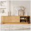 Meuble télé moderne avec tiroirs, rangement coulissant caché, coins arrondis et surface imperméable, pour téléviseurs de 65 à 70 po-129912105