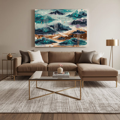 «Southwestern Patterns Hopi Rain Clouds», art mural sur toile gris