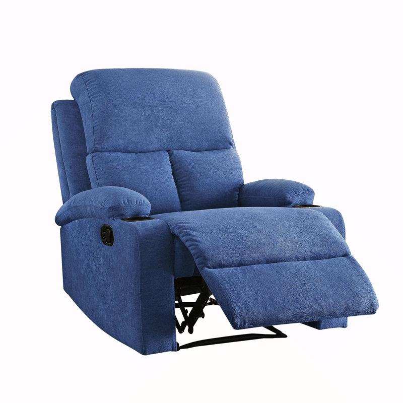 Fauteuil inclinable avec porte-gobelet, Bleu