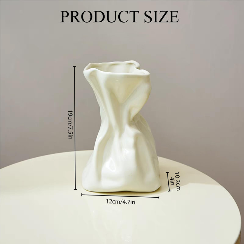 Vase en céramique 7,5 po, Céramique crème