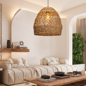 Artibrannan 1 - Light Seagrass Dome Pendant