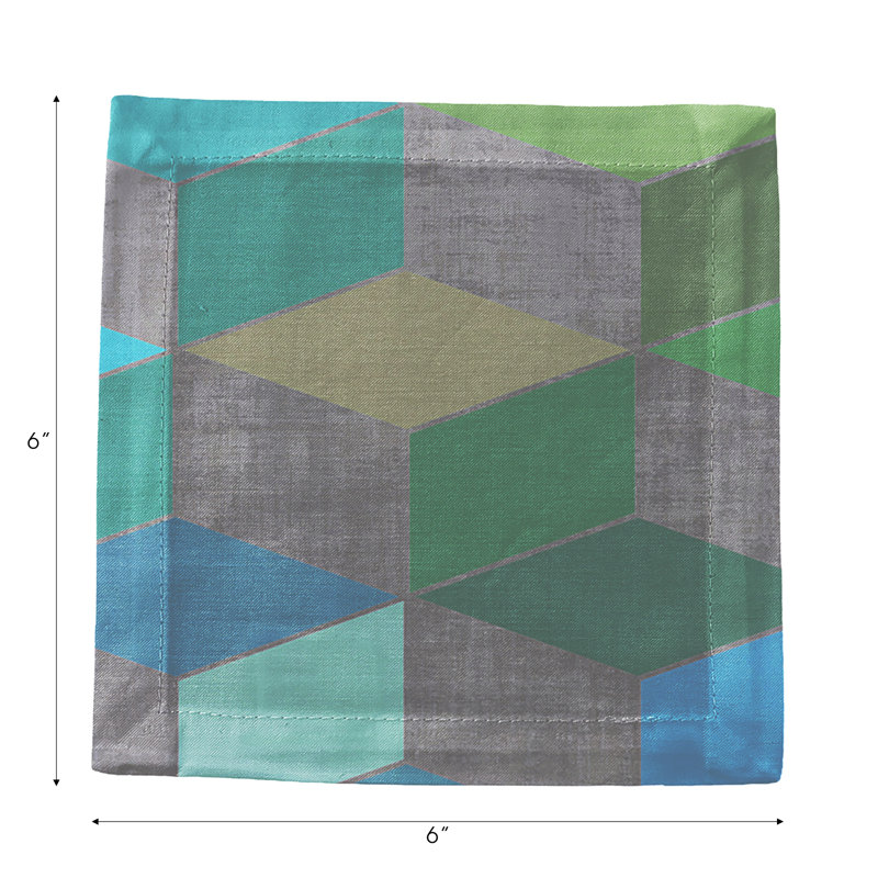 Modern Steps Cotton Sateen Cocktail Napkins, Spring