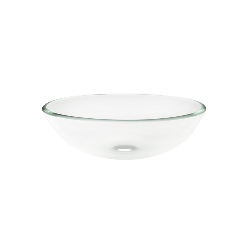 Novatto 16.5'' Clear Glass Circular Bathroom Sink, Oil Rubbed Bronze