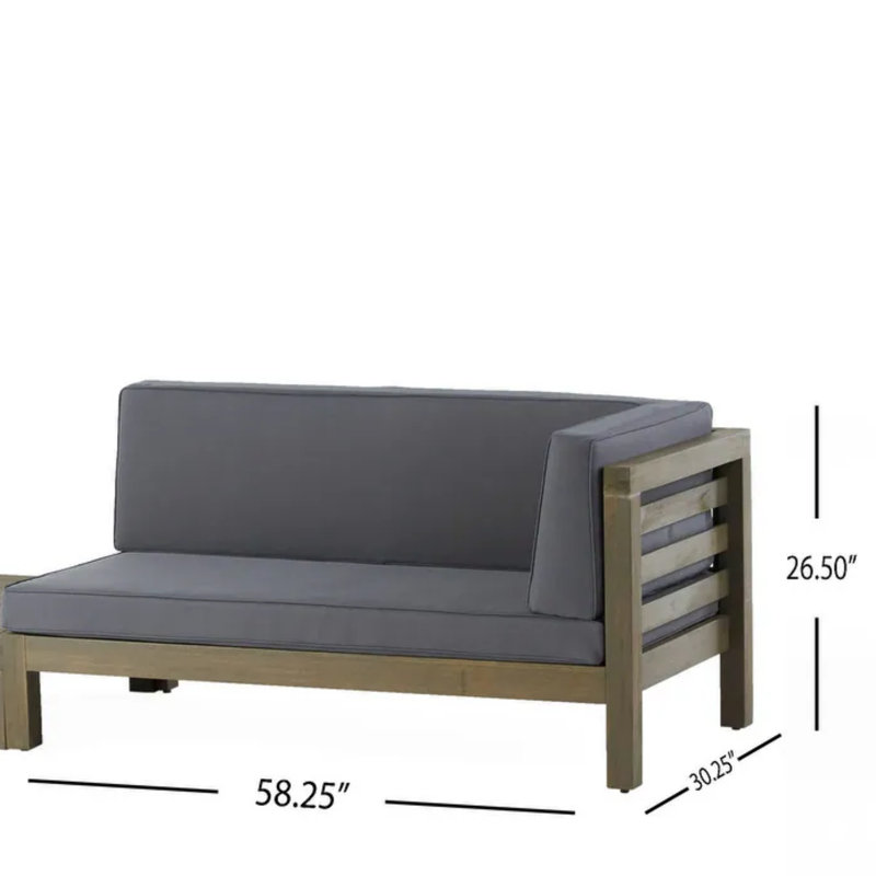 Banc de coin droit et table basse