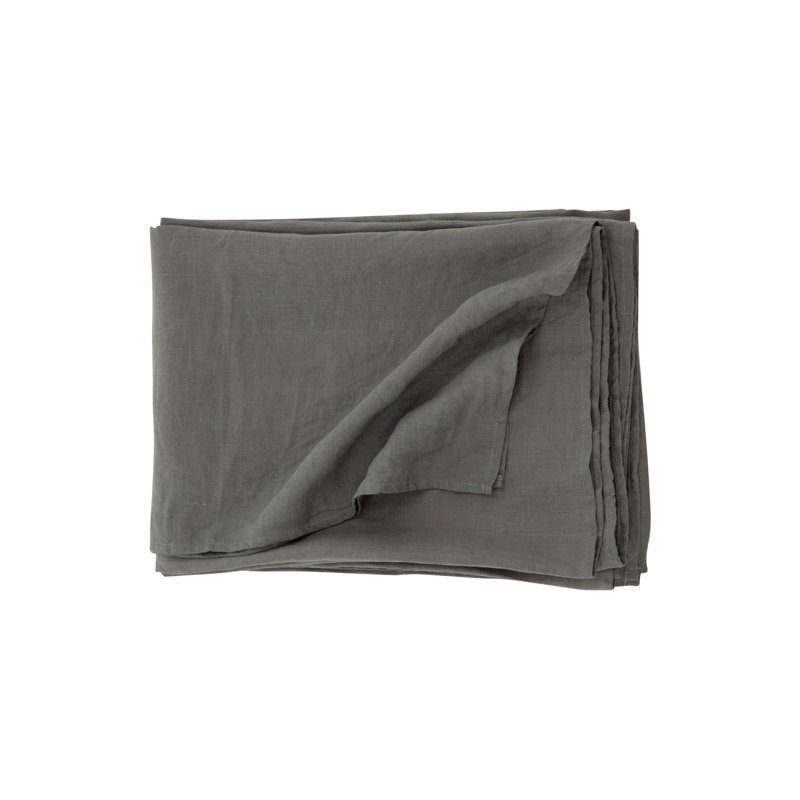 Milo 100% Linen Solid Colour Bedspread, Light Grey