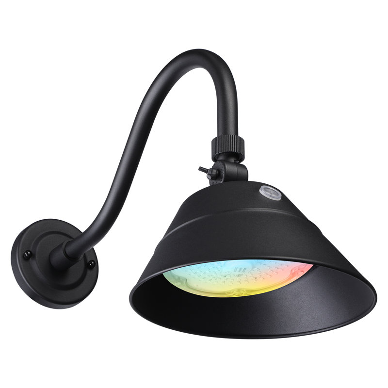 Luminaire de grange crépuscule à aube DEL DCCT 3CCT, applique murale col de cygne, tête pivotante, étanche IP65