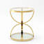Table d'appoint moderne en verre 19,69 po avec 2 niveaux, cadres en forme d'anneau, structure en métal et verre trempé transparent, table basse ronde, table de chevet pour le salon, la chambre à coucher et le bureau-133473173