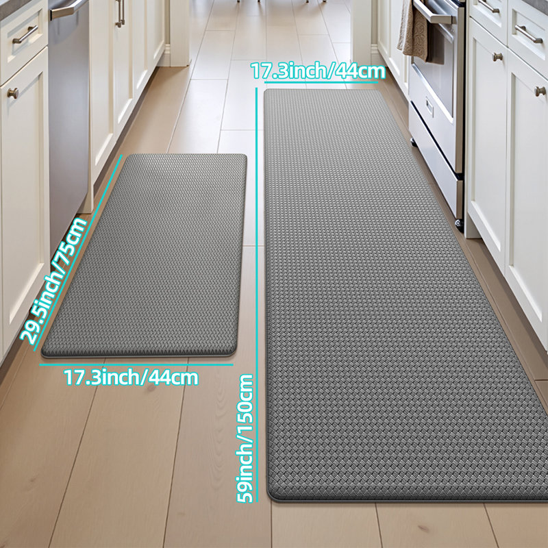 Dipson Anti-Fatigue Non-Skid Kitchen Mat, Runner 44cm W x 150cm L/Runner 44cm W x 150cm L., Grey