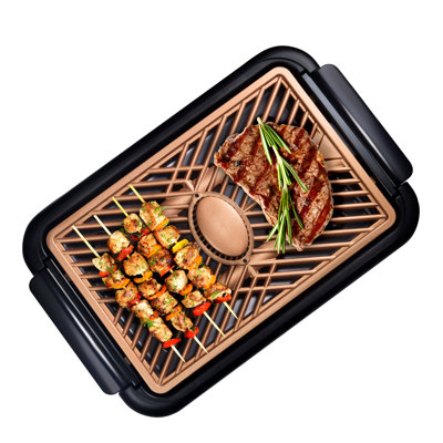 Original Gotham Steel 11.8'' W x 15'' D Portable Indoor/Outdoor Use Single Burner Countertop Electric Grill