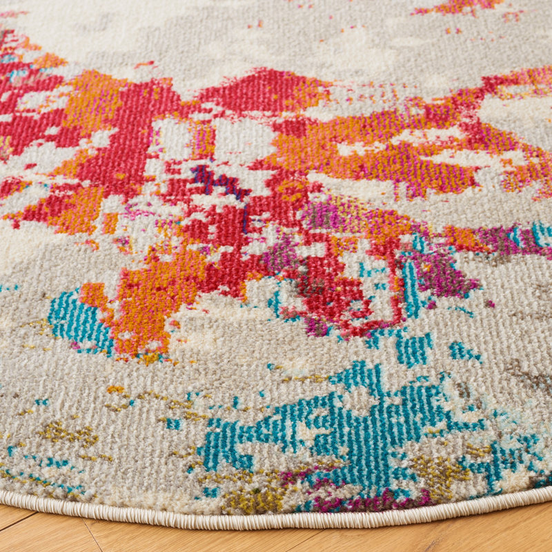 Monaco Performance Abstract Rug, Round 6'7"