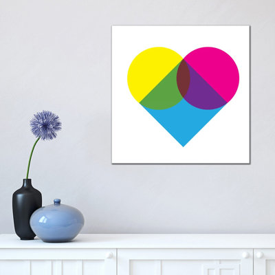 Modern Art- Fluorescent Heart Diagram by 5by5collective - Wrapped Canvas Gallery-Wrapped Canvas Giclée