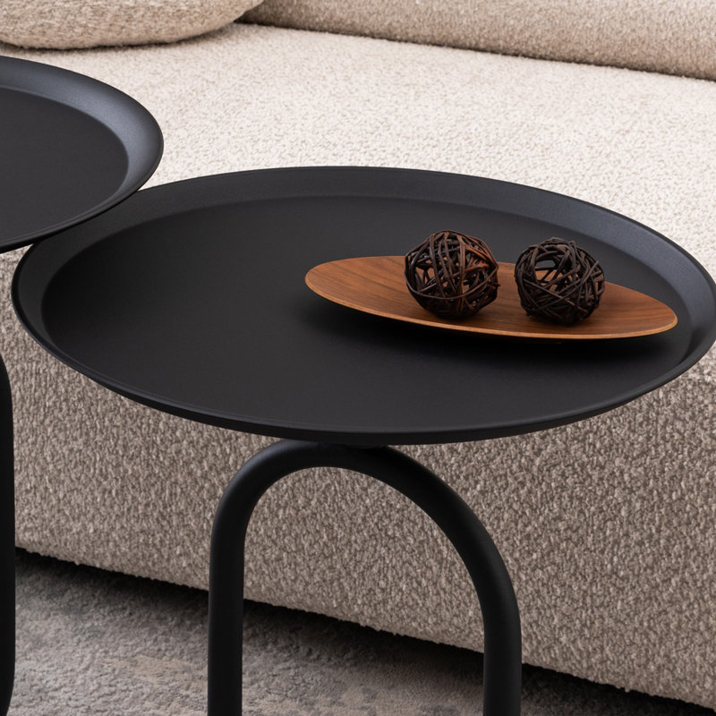 Multifunctional Side Table For Small Space, 21.3" H x 18.9" L x 18.9" W, Black