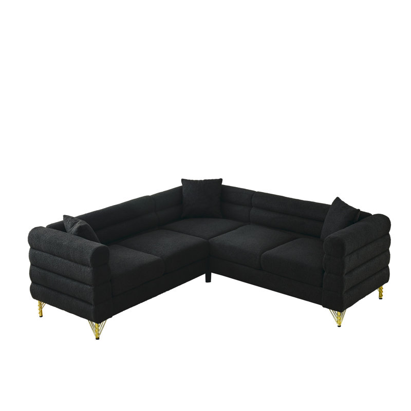 81.5-Inch Oversized Corner Sofa, Black
