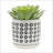 S/2 5/6" AZTEC PLANTER W/ SAUCER, BLACK