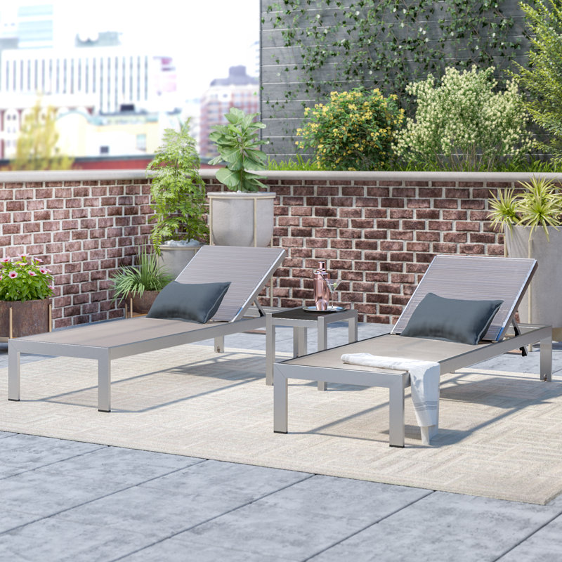 Shore Aluminum Outdoor Chaise, Gray