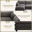 Canapé d'angle modulaire en L gris foncé avec repose-pieds amovible surdimensionné en chenille gris foncé-132143599