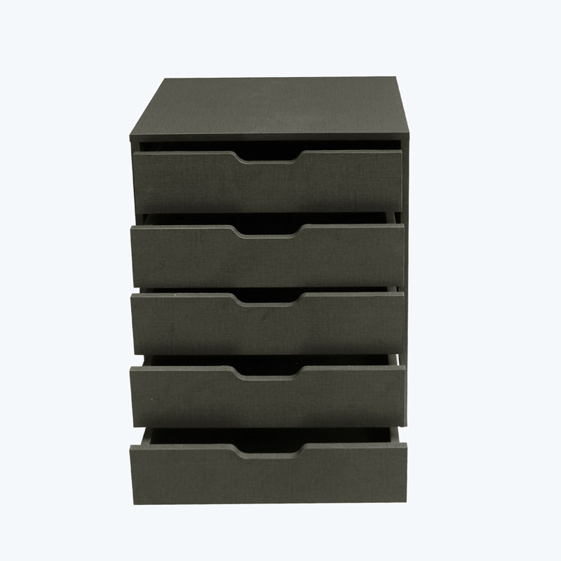 Classeur vertical mobile à 5 tiroirs Besik, Gris foncé