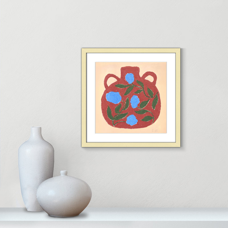 Vase n ° 04 par Camilla Bergqvist, H 17 po x l 17 po x P 1,25 po, Reproduction encadrée dorée avec passe-partout