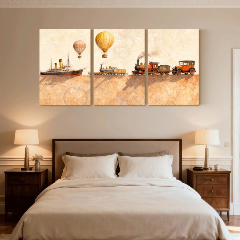Ensemble de 3 reproductions d'art sur toile Fashion, H 18 po x l 36 po