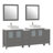  Modern 84" Freestanding Double Sink Bathroom Vanity with Engineered Marble Top and Matching Mirrors-27042766