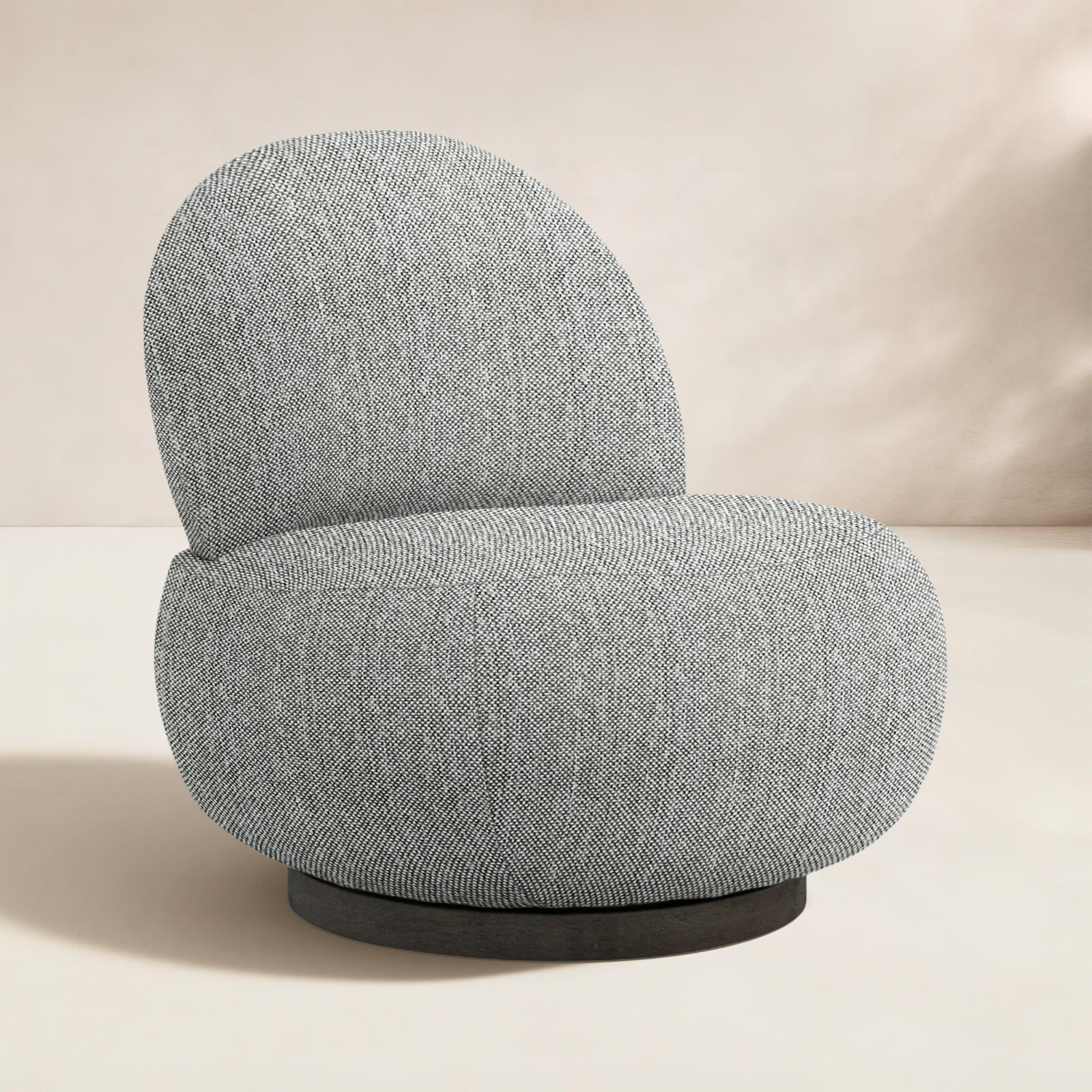 Caicos Sunbrella® Swivel Patio Lounge Chair, Light Grey/Dark Grey Linen 6032-110