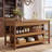 63" Solid Wood Counter Height Bar Table with Storage
