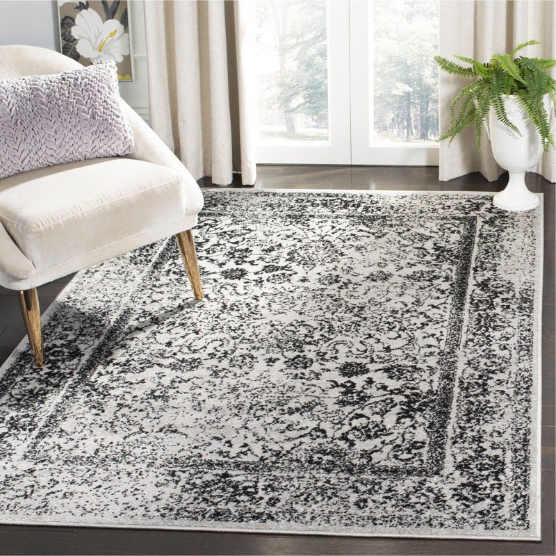 Tapis gris / noir Heidler, Rectangle de 10 pi x 14 pi