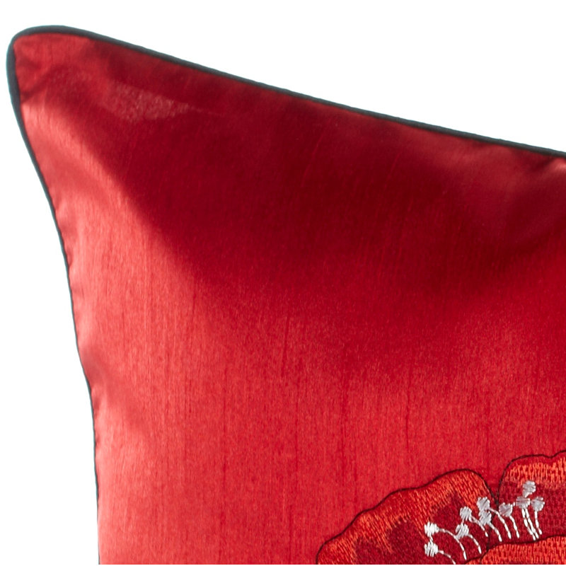 Dav Floral Red Square Cushion, 55cm x 55cm