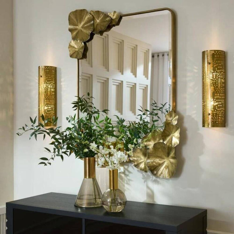 Ismerie Rectangle Brass Beveled Mirror