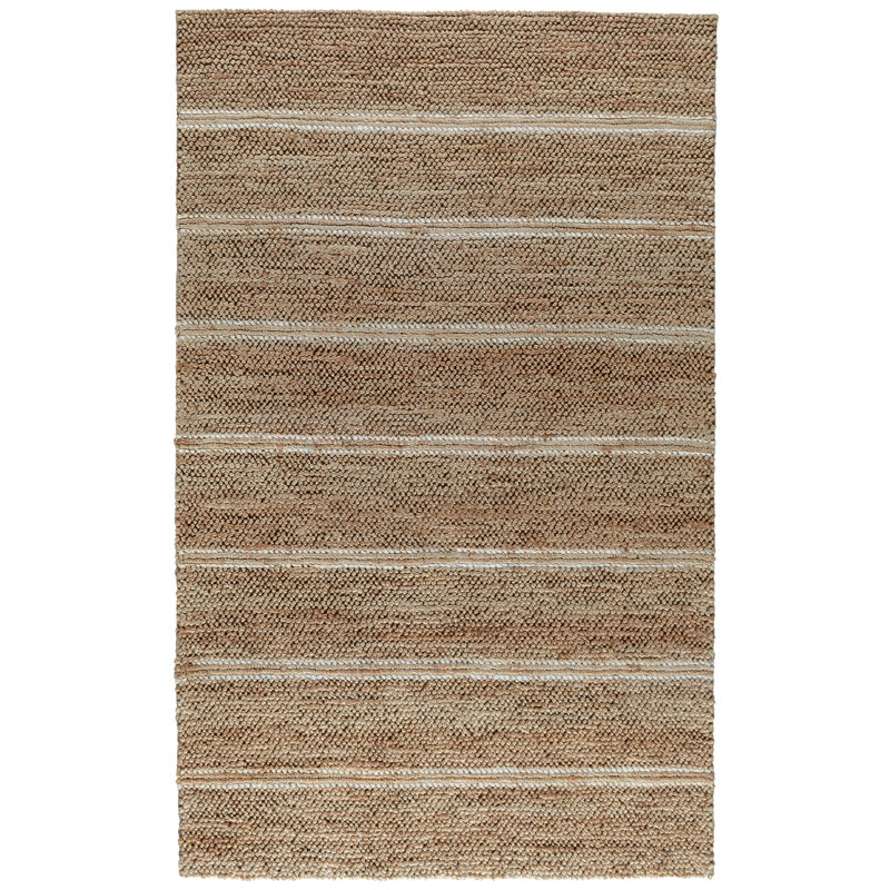 Tapis brun / ivoire en jute tissé à la main Beamond, Rectangle 2 pi x 3 pi