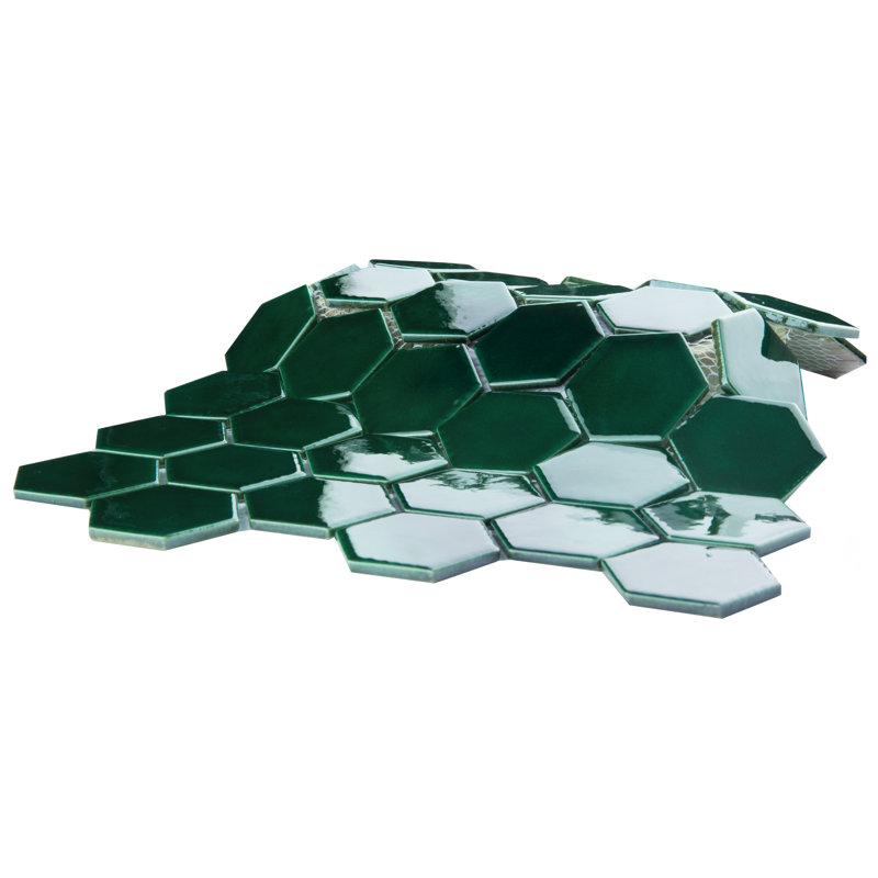Carreau de mosaïque en nid d'abeille en porcelaine 2 po x 2,32 po Metro