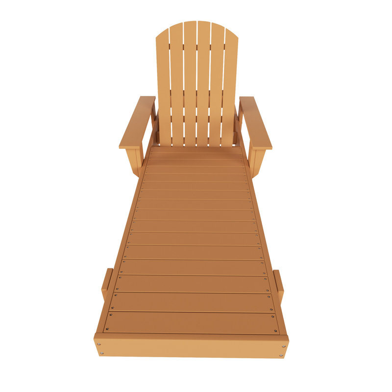 Altura 77.6" Long Outdoor All-Weather Poly Reclining Single Chaise, Teak