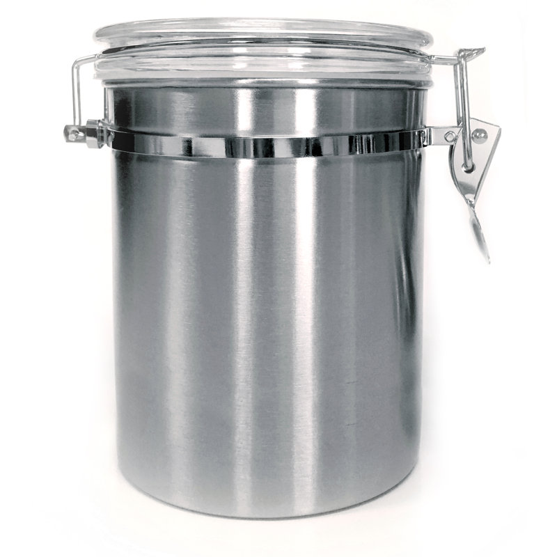 Metal Jar, 7.75" H x 4.75" W x 4.75" D