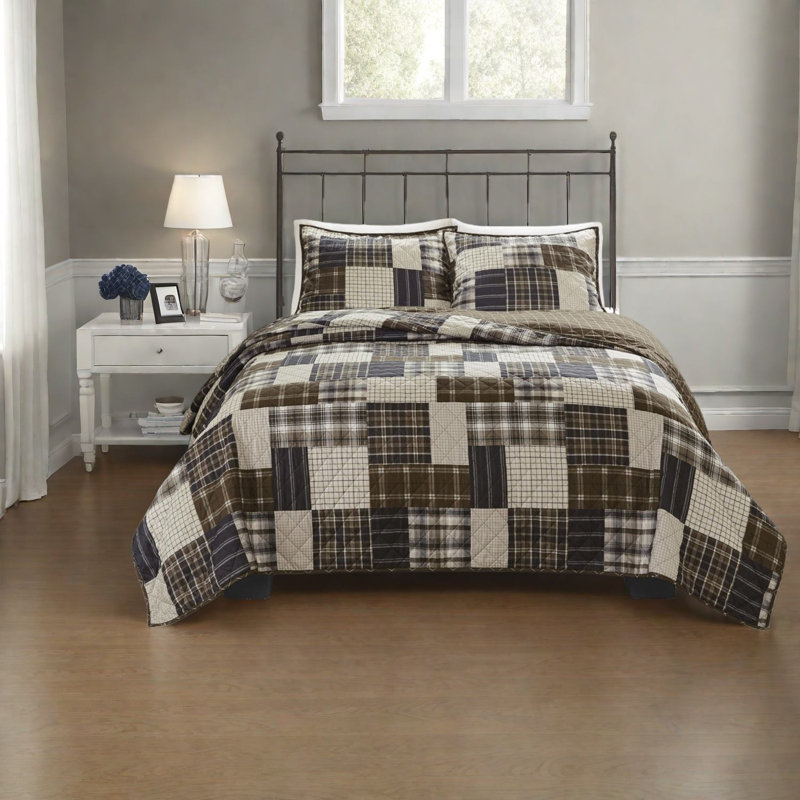Ensemble de literie réversible, lit double en microfibre, maison de ferme rustique