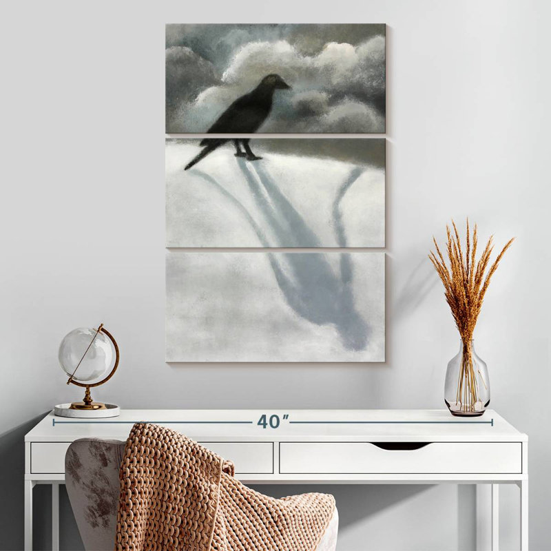 Brampt oiseau noir, H 32 po x l 20 po