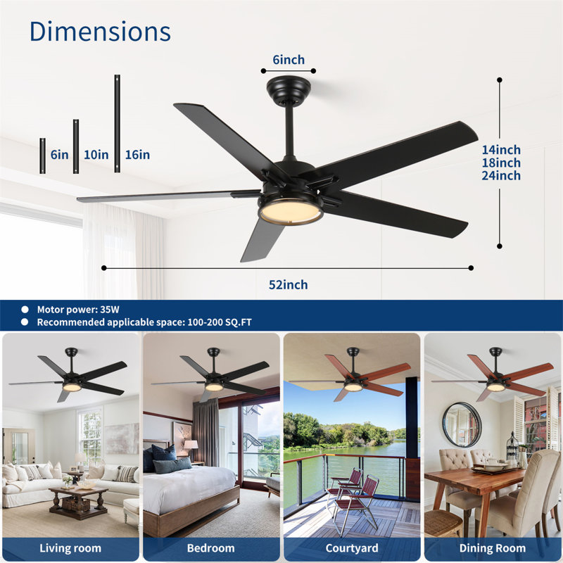 Ventilateurs de plafond 52 po avec lumières