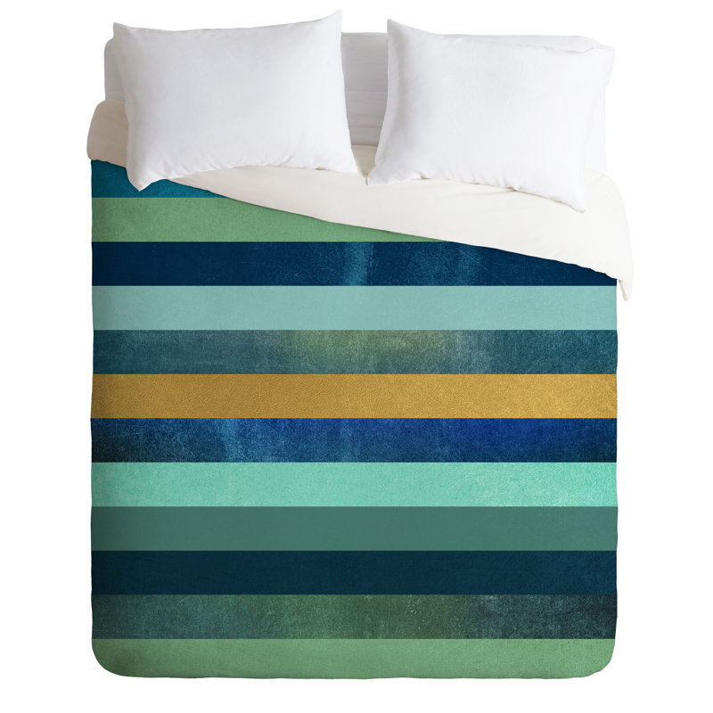 Elisabeth Fredriksson Polyester Striped Duvet Cover, Queen Duvet Cover + 2 Standard Shams