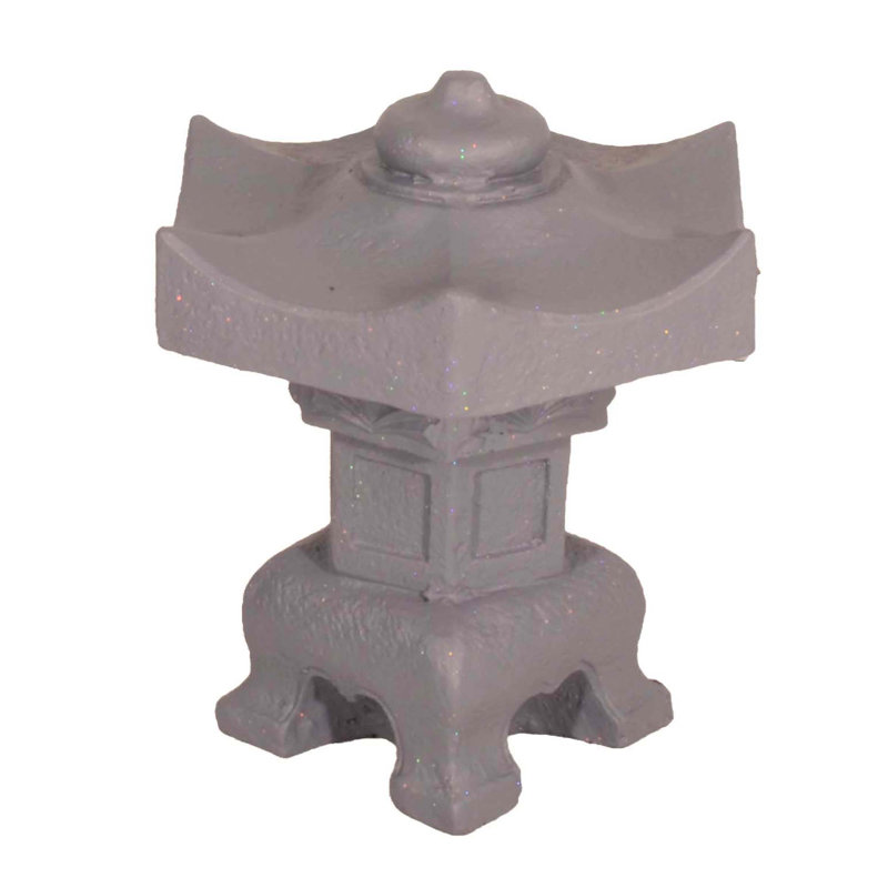 Brandle PAGODA LANTERN Small 40cm Weathered Dark Stone Effect, Grey Shimmer
