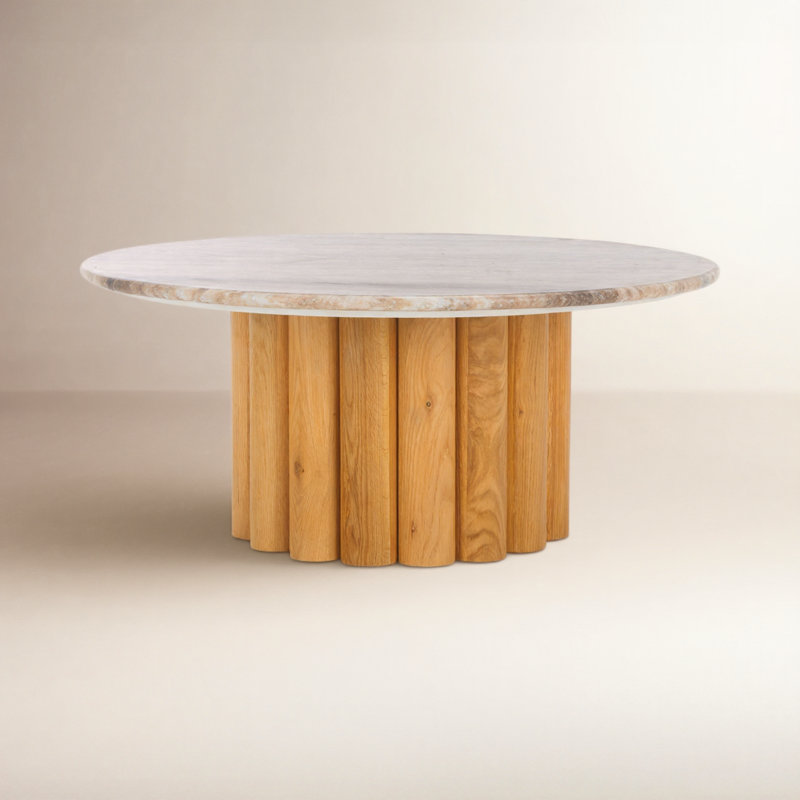 Roxiella Round Coffee Table, Natural, Brown